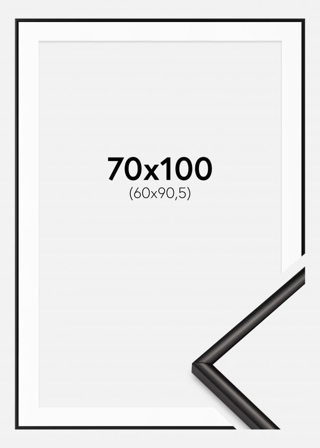 Rahmen Scandi Matt Schwarz 70x100 cm - Passepartout Weiß 61x91,5 cm