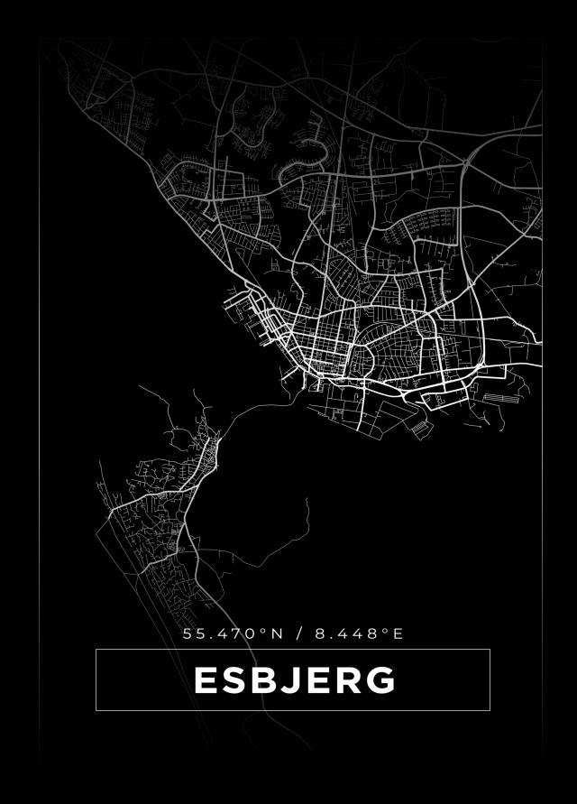 Map - Esbjerg - Black