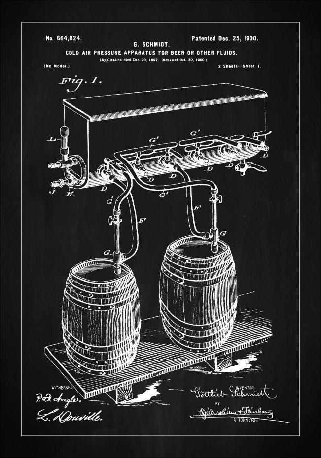 Patent Print - Beer Kegs - Black Poster