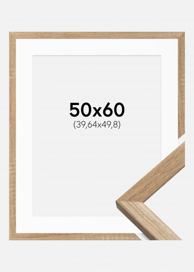 Rahmen Fiorito Helle Eiche 50x60 cm - Passepartout Weiß 16x20 inches