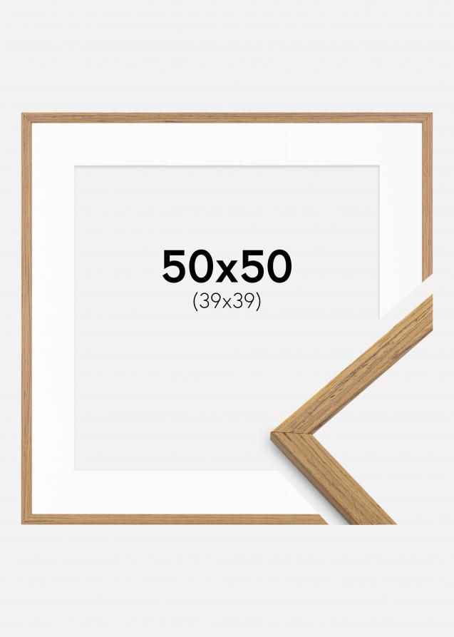 Rahmen Edsbyn Teak 50x50 cm - Passepartout Weiß 40x40 cm