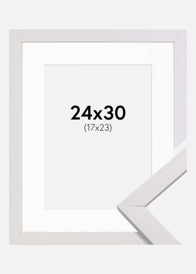 Rahmen Stilren Weiß 24x30 cm - Passepartout Weiß 18x24 cm