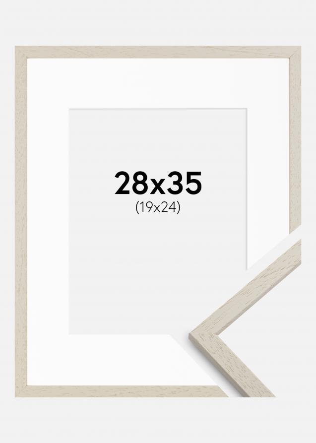 Rahmen Edsbyn Sand 28x35 cm - Passepartout Weiß 20x25 cm