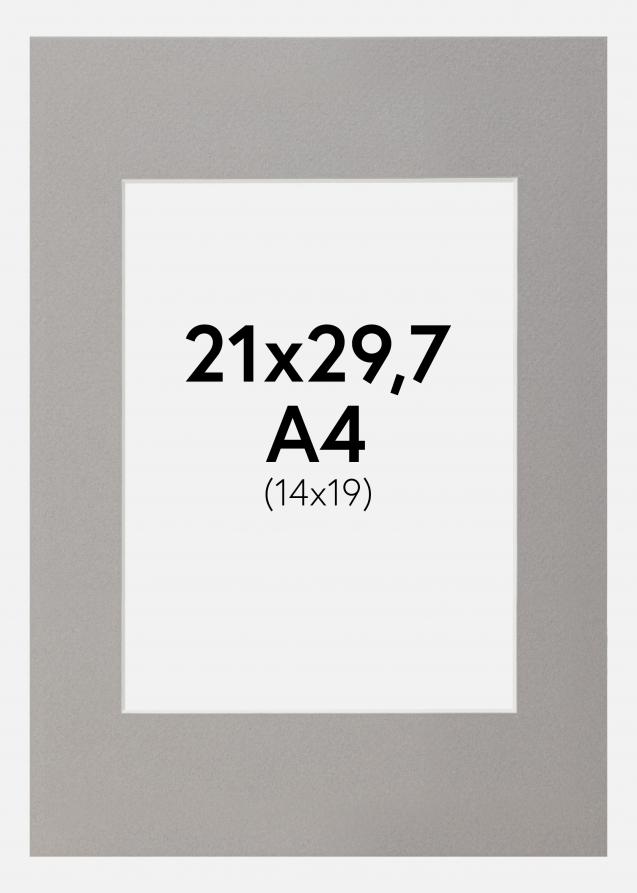 Passepartout Grau 21x29,7 cm A4 (14x19)