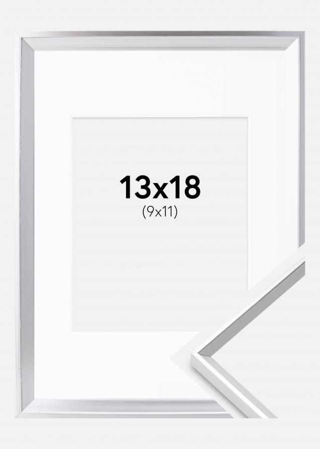 Rahmen Desire Silber 13x18 cm - Passepartout Weiß 10x12 cm