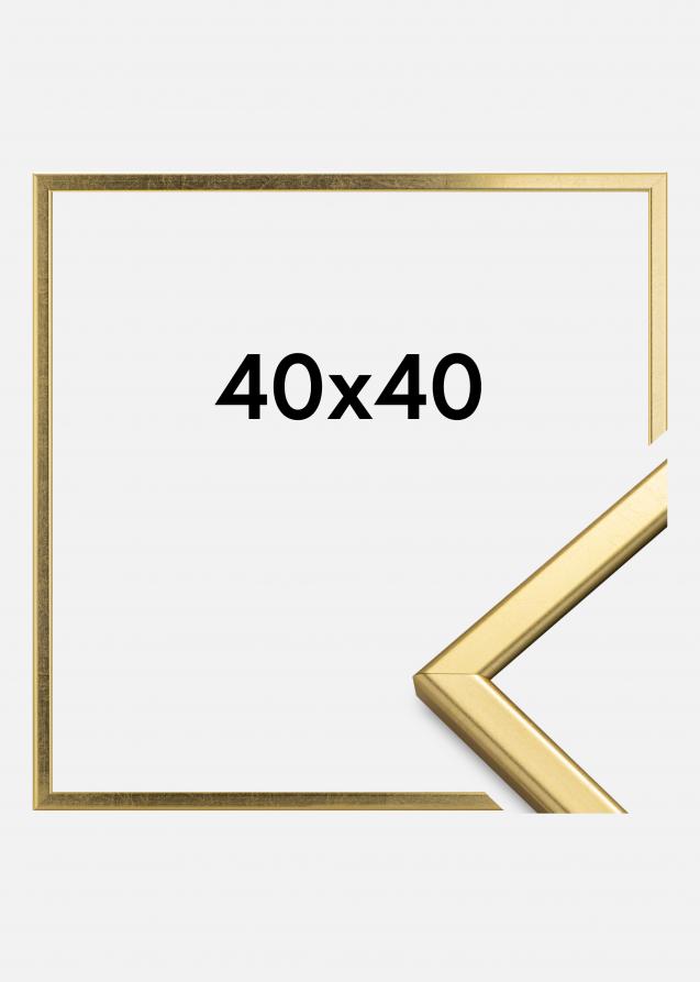 Rahmen Slim Matt Antireflexglas Gold 40x40 cm