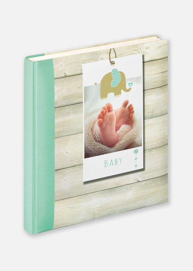 Welcome Babyalbum Grün - 28x30,5 cm (50 weiße Seiten / 25 Blatt)