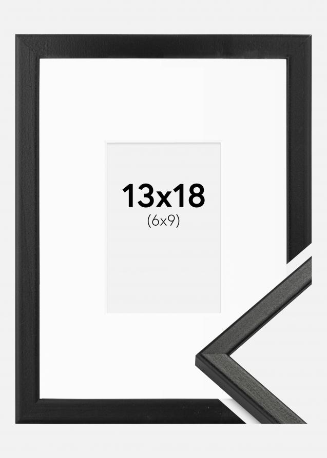 Rahmen Kaspar Schwarz 13x18 cm - Passepartout Weiß 7x10 cm