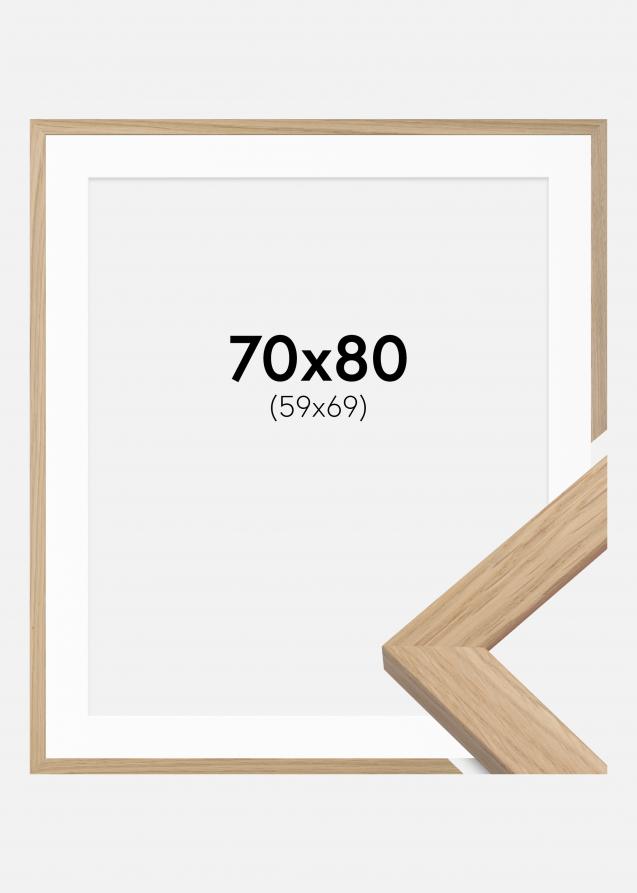 Rahmen Oak Wood 70x80 cm - Passepartout Weiß 60x70 cm