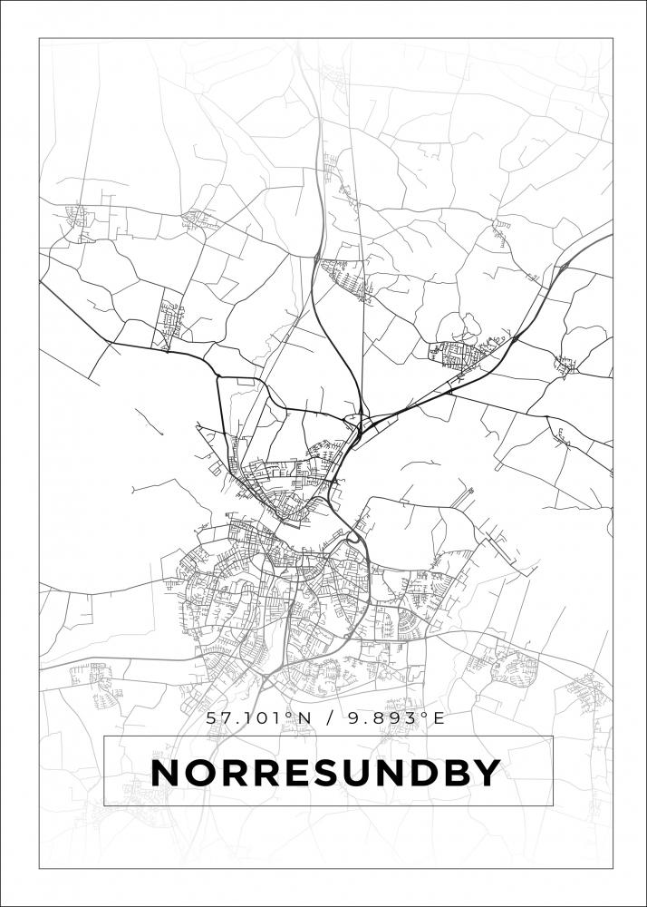 Map - Norresundby - White