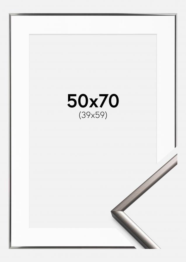 Rahmen New Lifestyle Stahl 50x70 cm - Passepartout Weiß 40x60 cm
