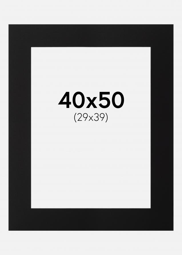 Passepartout Schwarz (schwarzer Kern) 40x50 cm (29x39)