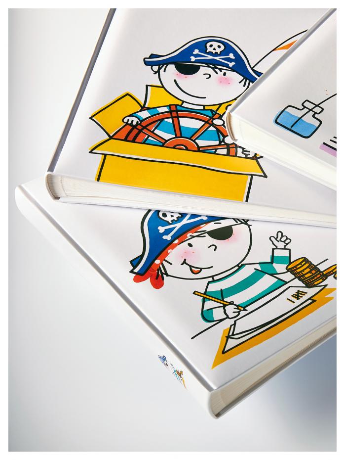 Kinderalbum Pirat Schule - 28x30,5 cm (50 weie Seiten / 25 Blatt)