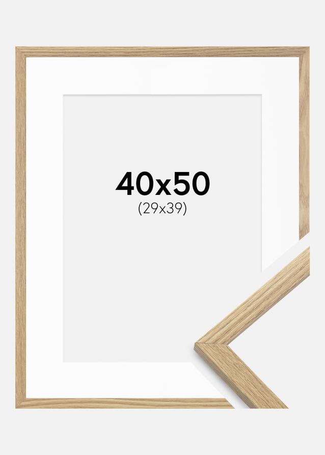 Rahmen Trendy Eiche 40x50 cm - Passepartout Weiß 30x40 cm