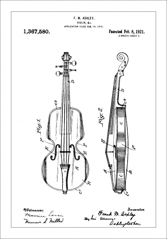 Patentzeichnung - Geige Poster