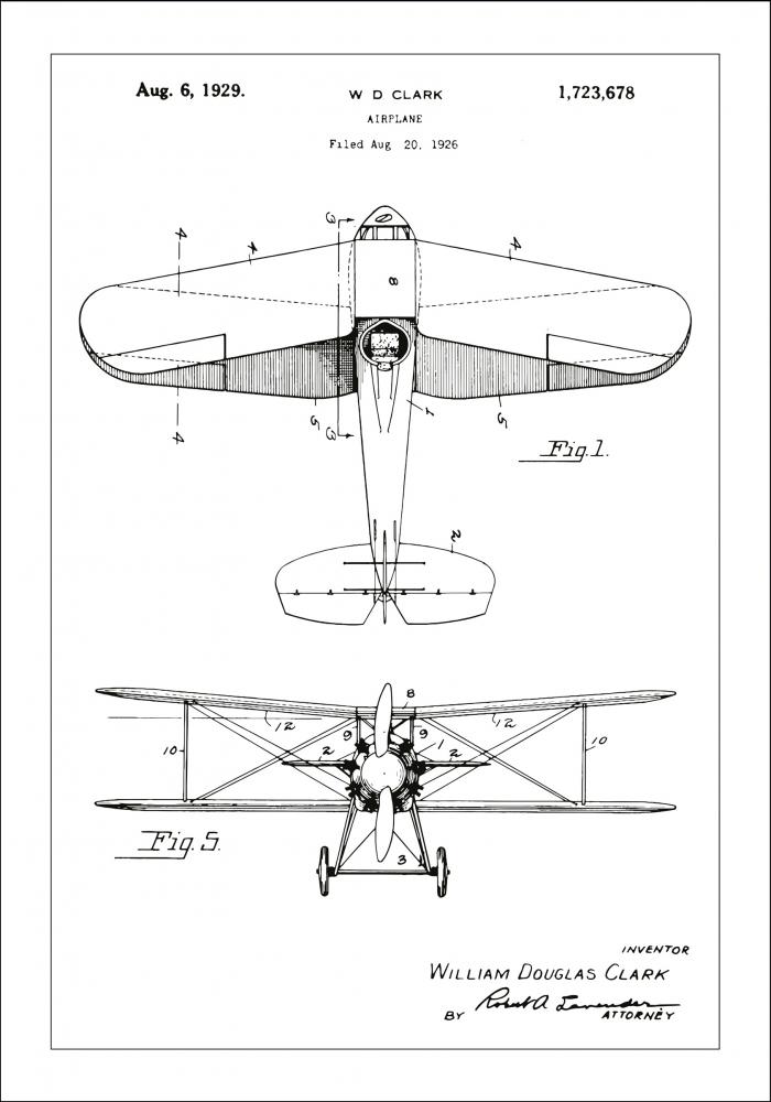 Patentzeichnung - Flugzeug - Wei Poster