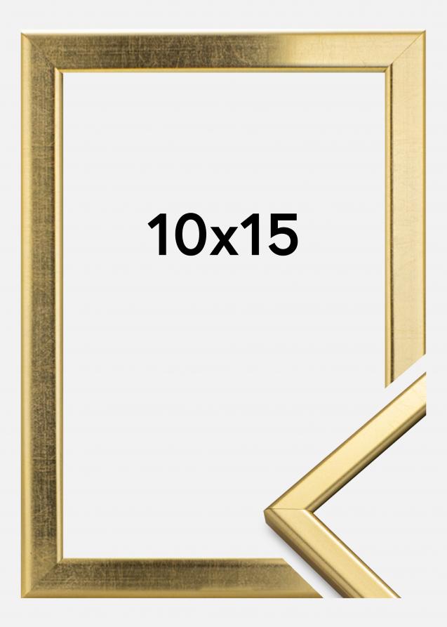 Rahmen Slim Matt Antireflexglas Gold 10x15 cm
