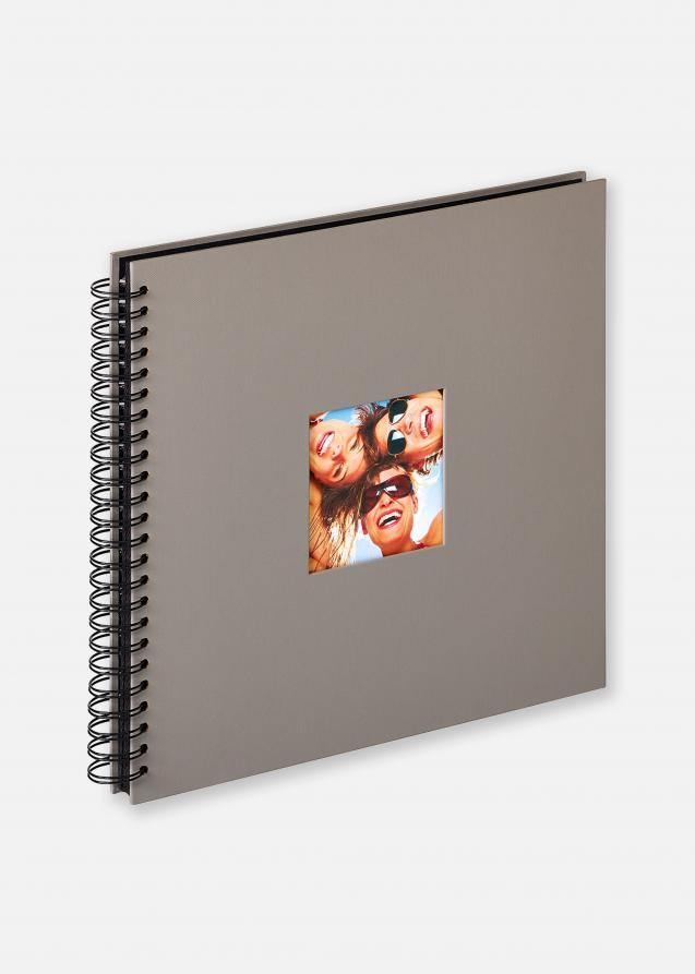 Fun Spiralalbum Grau - 30x30 cm (50 schwarze Seiten / 25 Blatt)