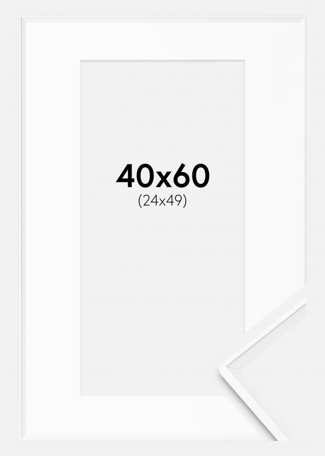 Rahmen Desire Weiß 40x60 cm - Passepartout Weiß 25x50 cm