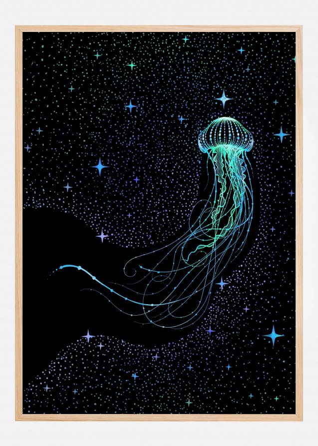 Starry Jellyfish Colored Poster