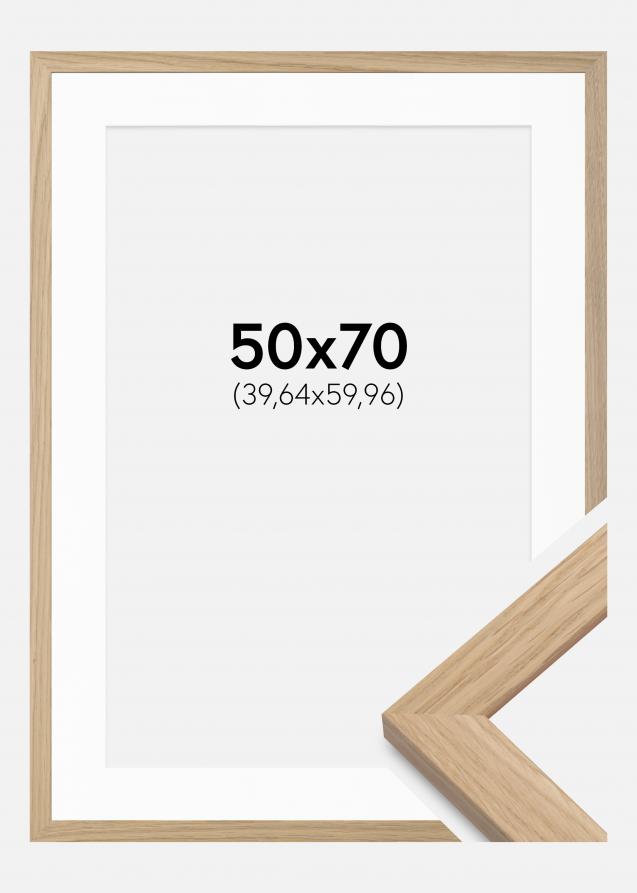 Rahmen Oak Wood 50x70 cm - Passepartout Weiß 16x24 inches