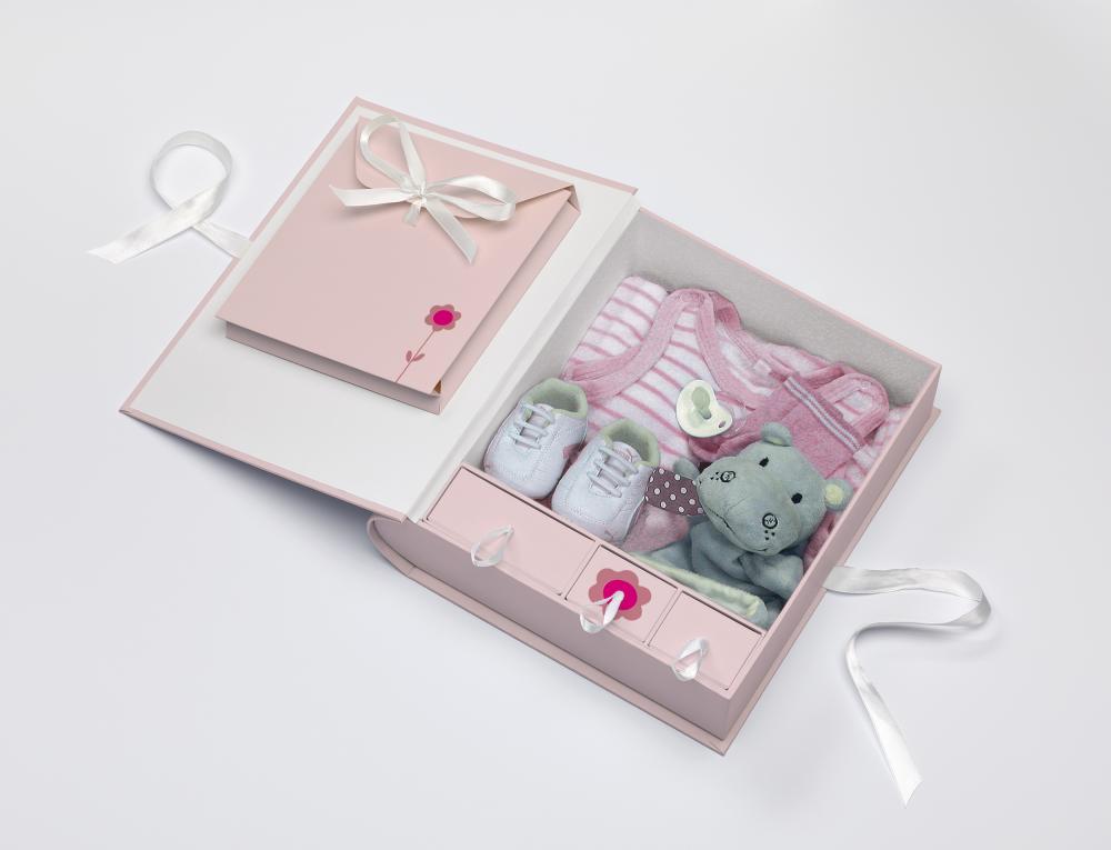Baby Animal Geschenkbox Rosa 27x24 cm