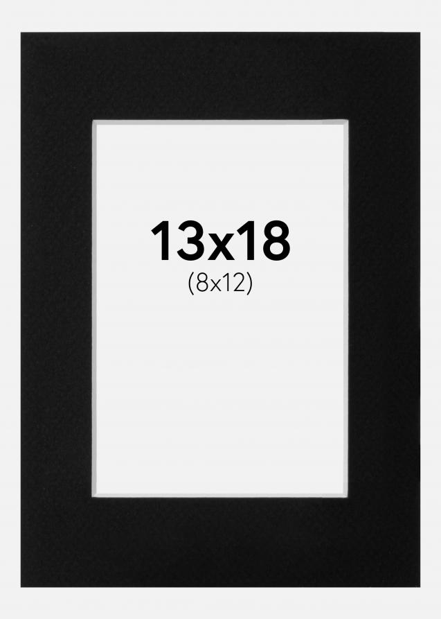 Passepartout Schwarz Standard (weißer Kern) 13x18 cm (8x12)