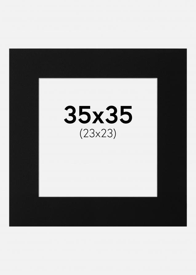 Passepartout Schwarz Standard (weißer Kern) 35x35 cm (23x23)