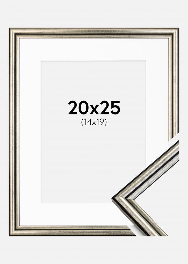 Rahmen Horndal Silber 20x25 cm - Passepartout Weiß 15x20 cm