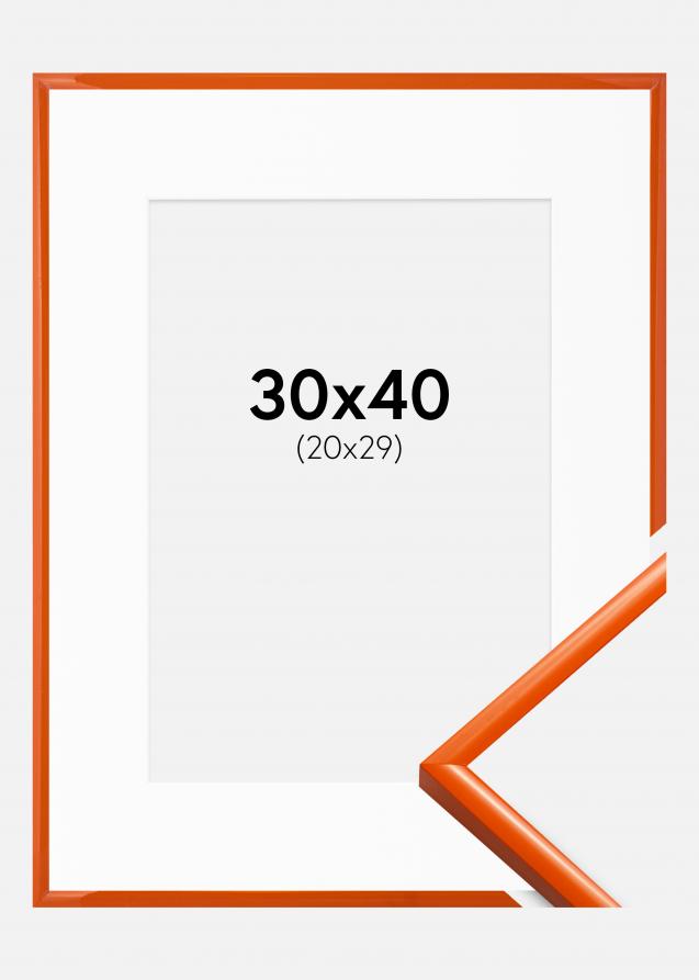 Rahmen New Lifestyle Orange 30x40 cm - Passepartout Weiß 21x30 cm
