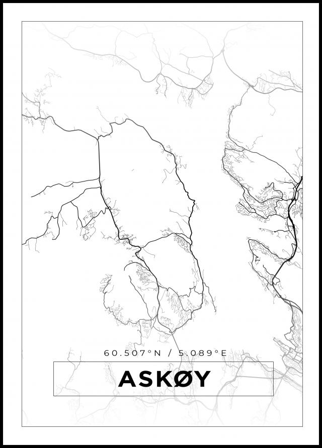 Map - Askøy - White