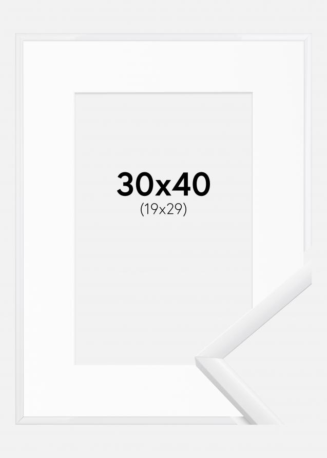 Rahmen New Lifestyle Weiß 30x40 cm - Passepartout Weiß 20x30 cm