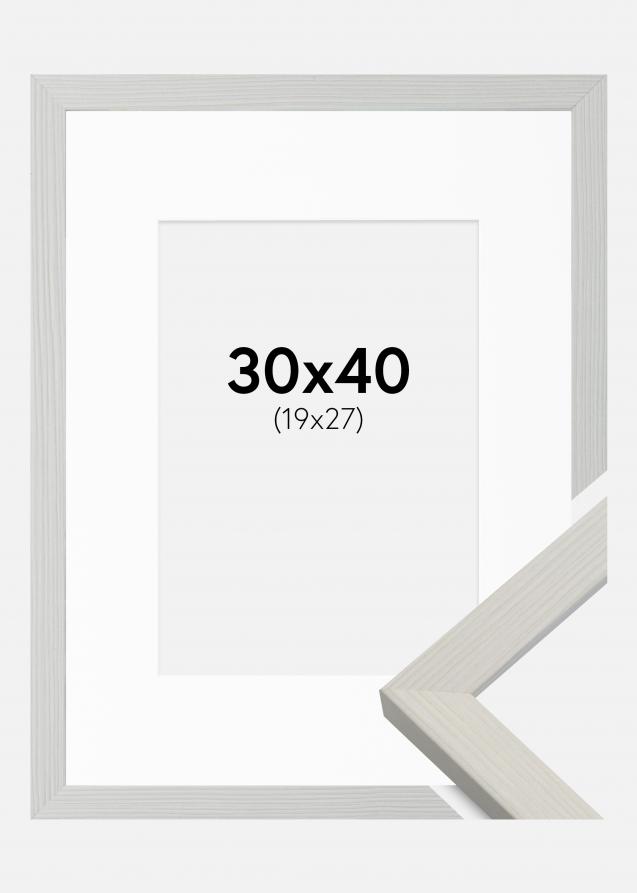 Rahmen Fiorito Weiß 30x40 cm - Passepartout Weiß 20x28 cm
