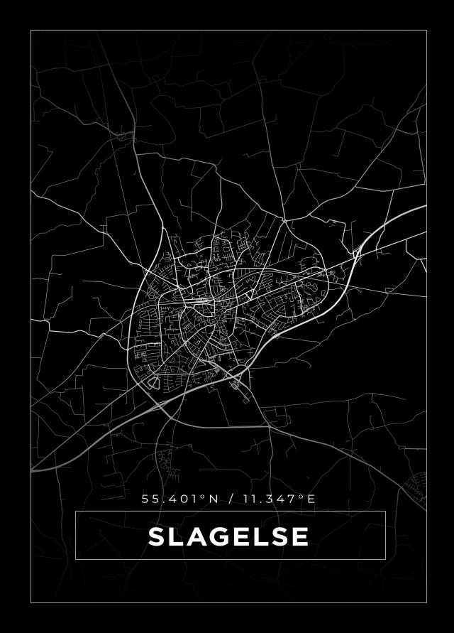 Map - Slagelse - Black