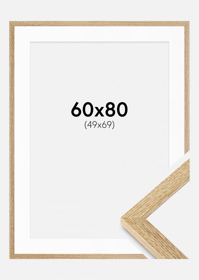 Rahmen Selection Eiche 60x80 cm - Passepartout Weiß 50x70 cm