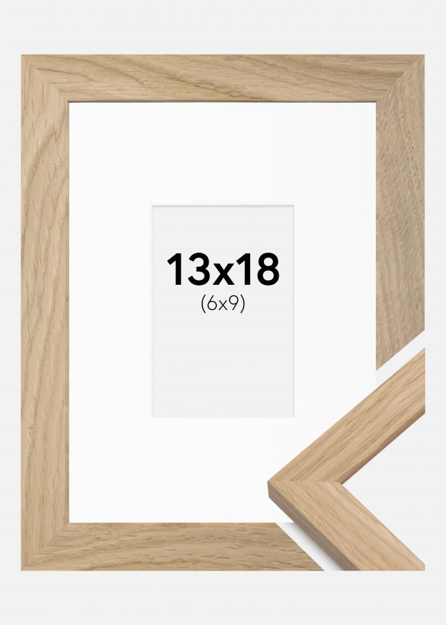 Rahmen Oak Wood 13x18 cm - Passepartout Weiß 7x10 cm
