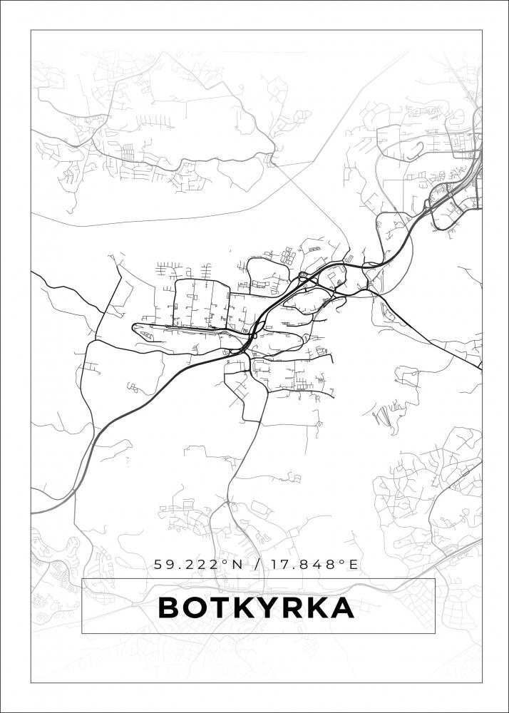 Map - Botkyrka - White Poster