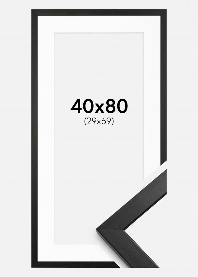 Rahmen Stilren Schwarz 40x80 cm - Passepartout Weiß 30x70 cm