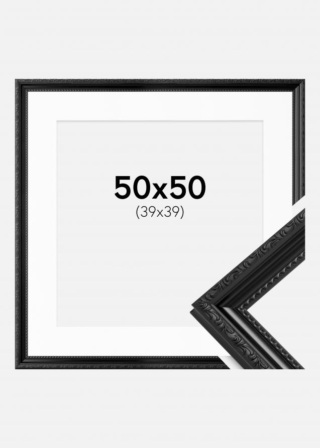 Rahmen Abisko Schwarz 50x50 cm - Passepartout Weiß 40x40 cm