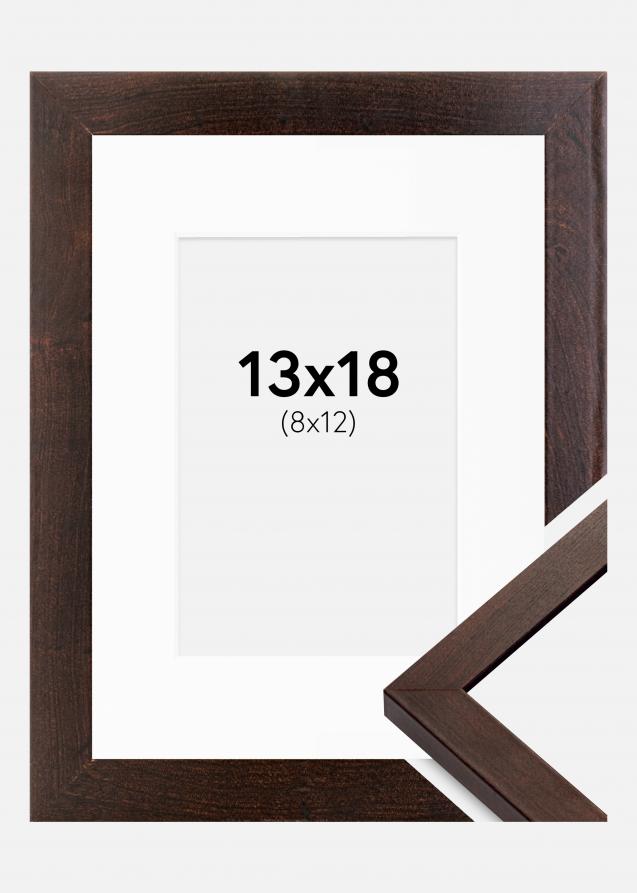 Rahmen Selection Walnuss 13x18 cm - Passepartout Weiß 9x13 cm