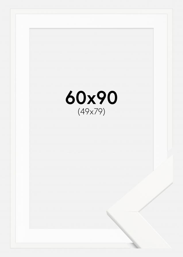 Rahmen Trendline Weiß 60x90 cm - Passepartout Weiß 50x80 cm