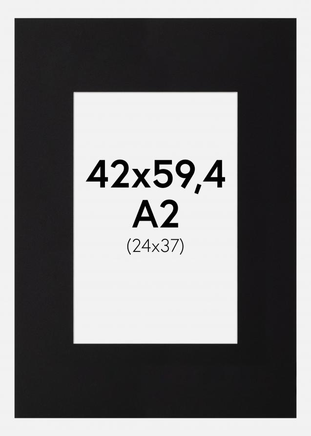 Passepartout Schwarz (weißer Kern) 42x59,4 cm (24x37)