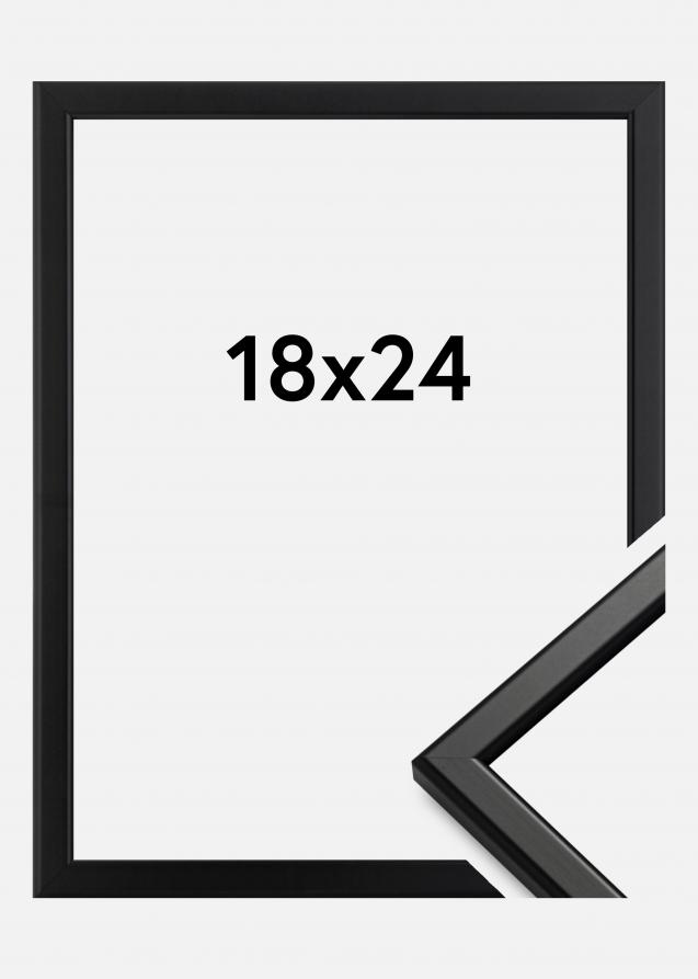 Rahmen Slim Matt Antireflexglas Schwarz 18x24 cm