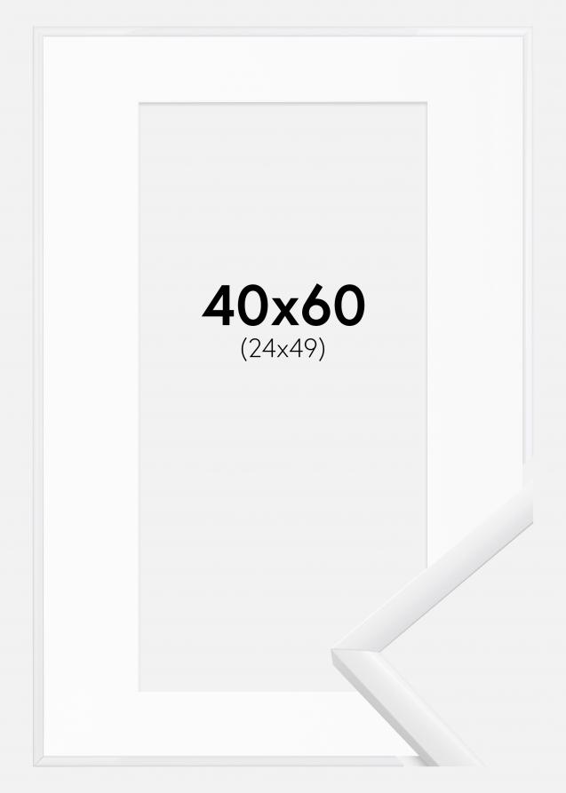 Rahmen New Lifestyle Weiß 40x60 cm - Passepartout Weiß 25x50 cm