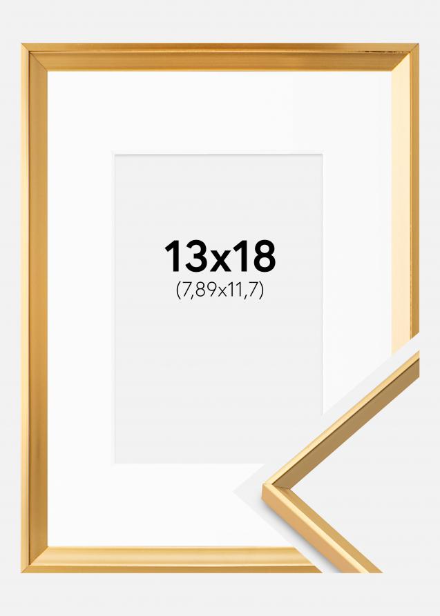 Rahmen Desire Gold 13x18 cm - Passepartout Weiß 3,5x5 inches