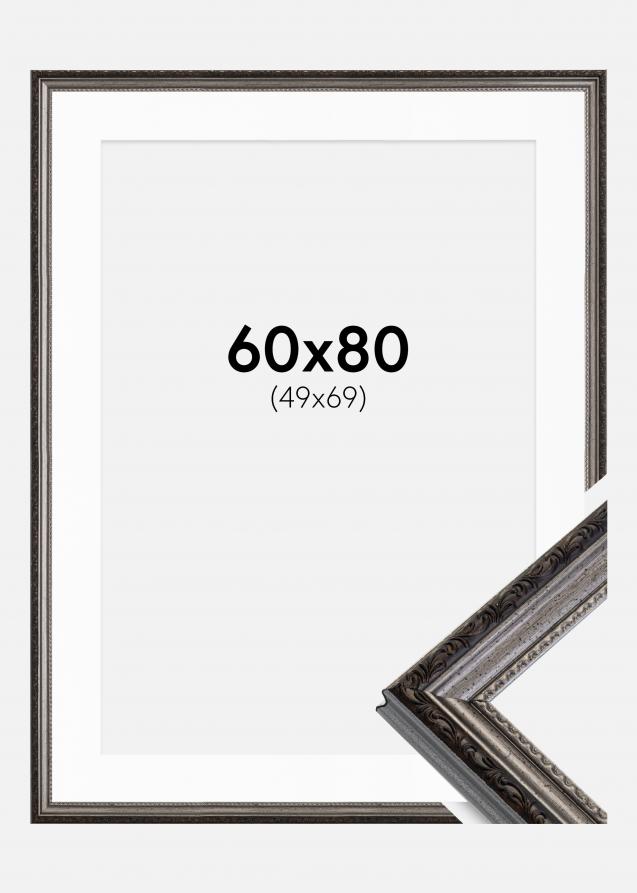 Rahmen Abisko Silber 60x80 cm - Passepartout Weiß 50x70 cm