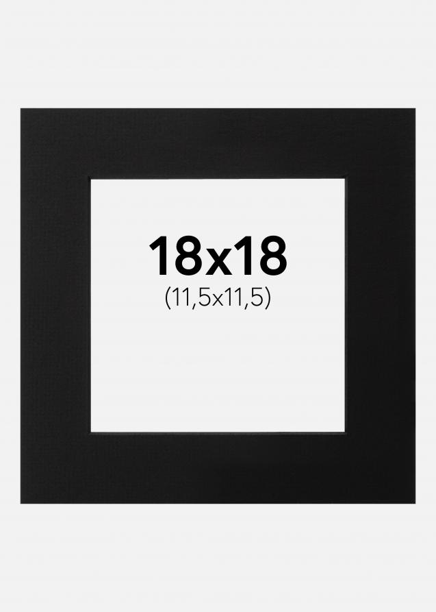 Passepartout Schwarz (schwarzer Kern) 18x18 cm (11,5x11,5)