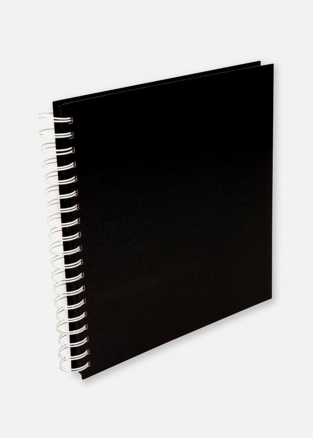 Quadratisches Spiralfotoalbum Schwarz - 25x25 cm (80 schwarze Seiten)