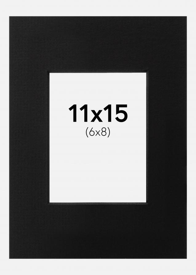 Passepartout Schwarz (schwarzer Kern) 11x15 cm (6x8)