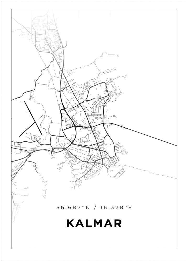 Map - Kalmar - White Poster